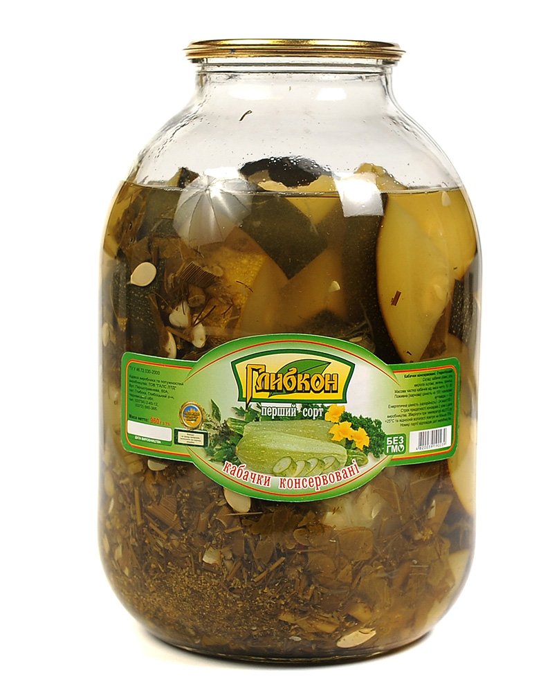 Кабачки консервовані Глибкон без оцту 3000г